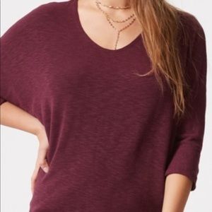 Burgundy Bat Wing Blouse